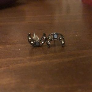 Moon Rhinestone Stud Earrings